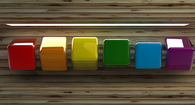 iron, wood - material, six, color, beam, pole, still life, bar, stick, Artistic, decors, cubes, coloured, indoors, container, in a row, row, close-up, choice