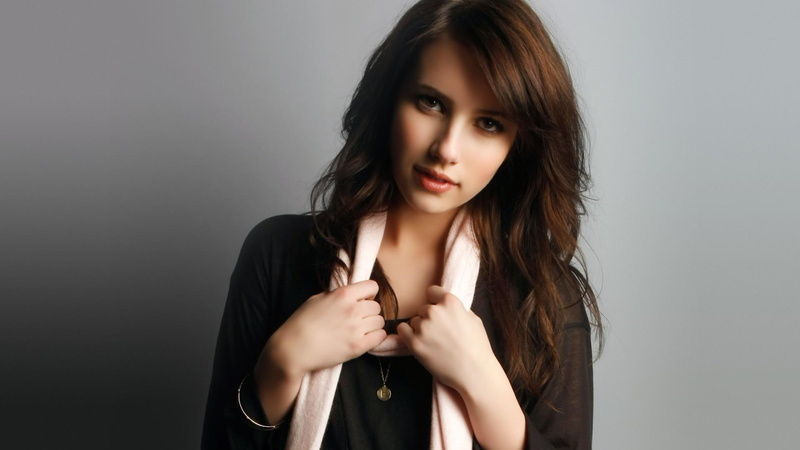 roberts, scarf, s, girl, women, model, actress, pink, emma, widescreen, 1080P, actress beautiful widescreen, emma roberts, beautiful