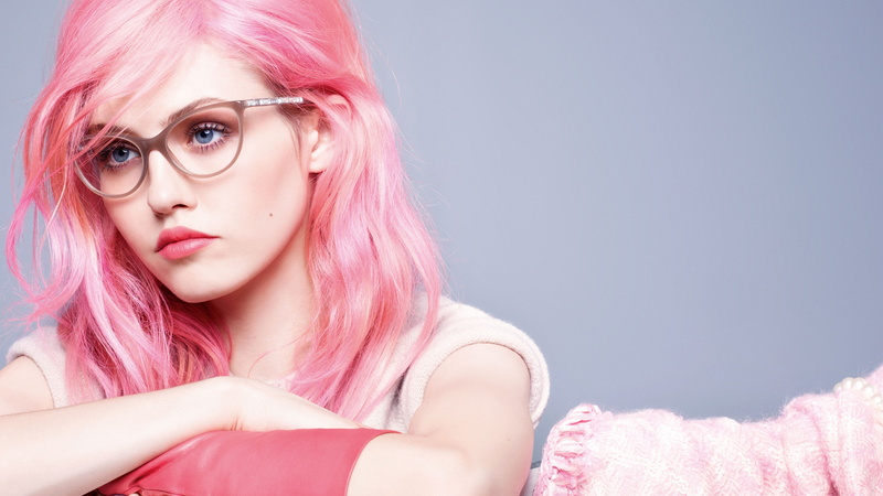 Charlotte Free, glasses, pink, Chanel, 5K, fashion model, pop rock