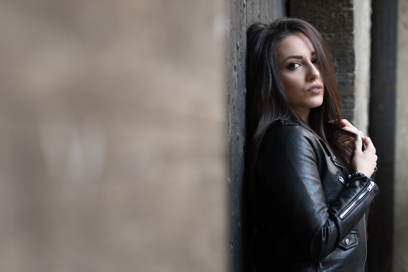 Leather Jacket, Girl, Brown Eyes, Model, Woman, 5K, Brunette, Models