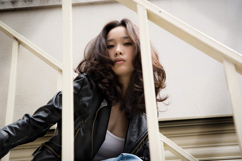 Leather Jacket, Women, Woman, 1080P, Girl, Asian, Brown Eyes, Brunette, Model