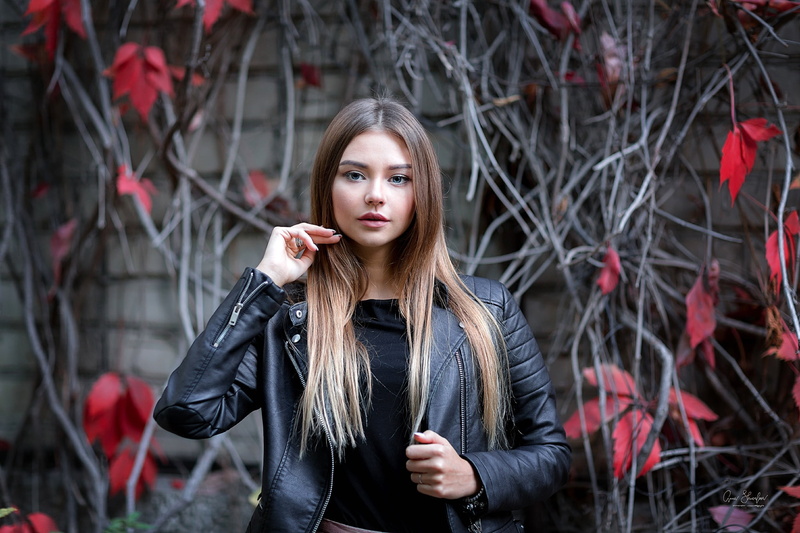 Models, Brunette, 1080P, Leather Jacket, Girl, Woman, Blue Eyes, Model