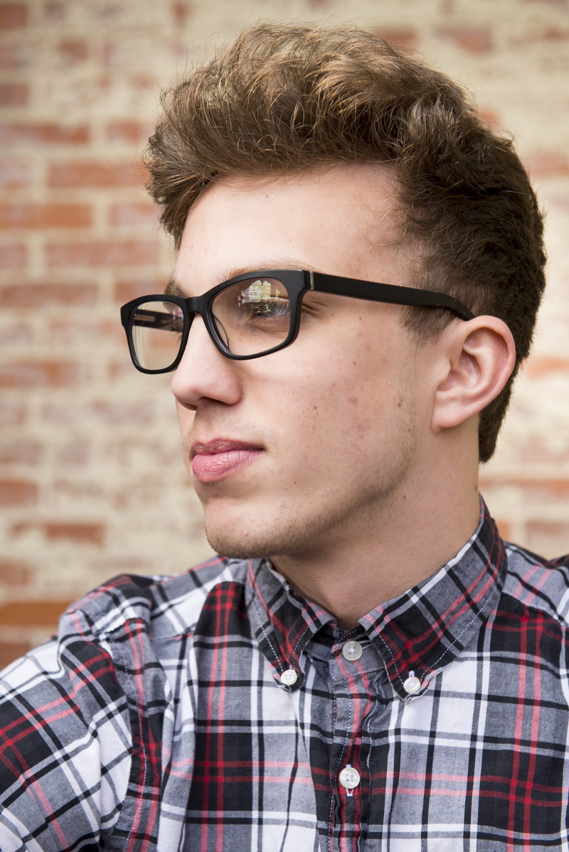 men, young, black, brick, cute, fashion, boy, teenager, portrait, glasses, one person, close-up, attractive, wearing, plaid shirt, cool, headshot, eyeglasses