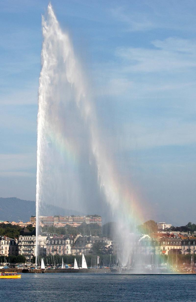 port, pier, building exterior, city, waterfront, skyscraper, volcano, cityscape, navy, sky, outdoors, scenics - nature, smoke - physical structure, fountain