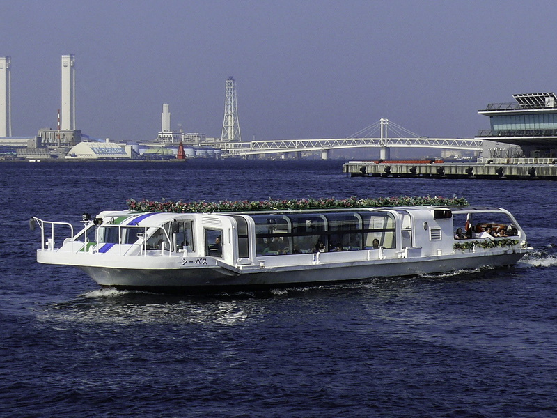 transport, architecture, Seabass, transportation, built structure, water, travel, photo, waterfront, no people, sea, Yokohama, boat, bridge - man made structure