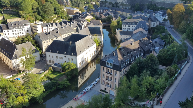 built structure, high angle view, no people, luxembourg city, luxembourg, top, outdoors, view, the past, castle, building, tree, landscape, beige, 5K