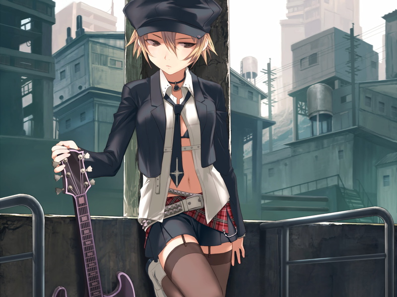 anime, guitar, anime girls, 2K