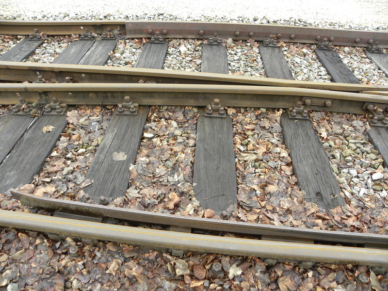 mode of transportation, high angle view, rail transportation, no people, railroad track, nature, day, connection, public transportation, soft, platform