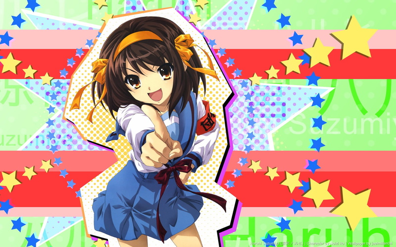 1080P, representation, front view, The Melancholy of Haruhi Suzumiya, creativity, one person, young adult, females, hairstyle, obscured face, multi colored