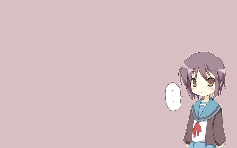 colored background, studio shot, waist up, nature, obscured face, fun, indoors, standing, cut out, anime girls, anime, representation, The Melancholy of Haruhi Suzumiya