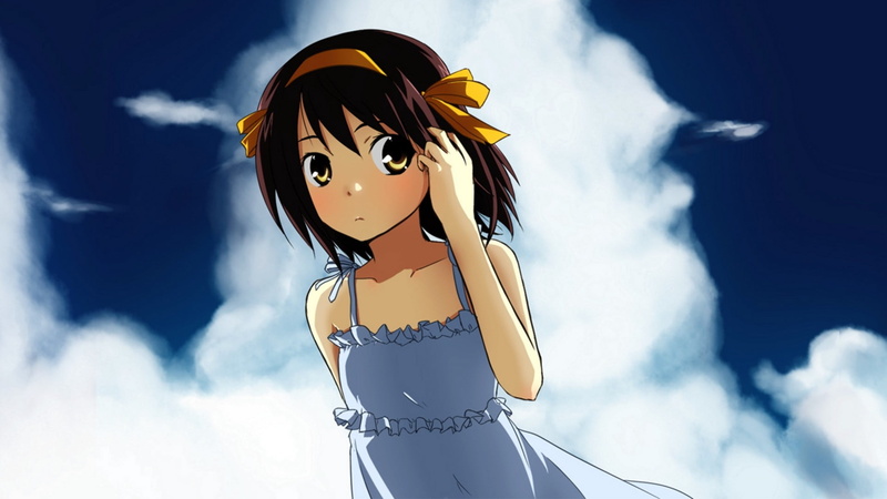 Suzumiya Haruhi no Yuutsu, The Melancholy of Haruhi Suzumiya, day, representation, outdoors, blue, 1080P, nature, young adult, one person, sunlight, lifestyles