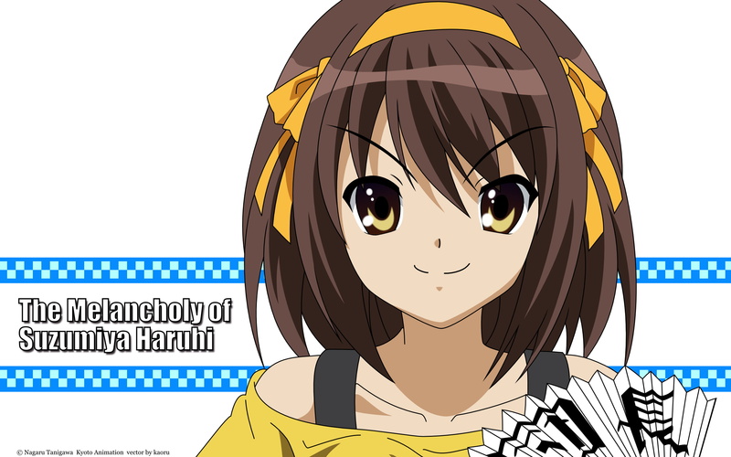 day, nature, portrait, people, communication, lifestyles, yellow, anime, text, headshot, western script, anime girls, The Melancholy of Haruhi Suzumiya