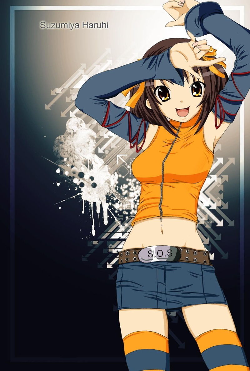 emotion, clothing, standing, young adult, human body part, looking, one person, females, portrait, young women, The Melancholy of Haruhi Suzumiya, beauty
