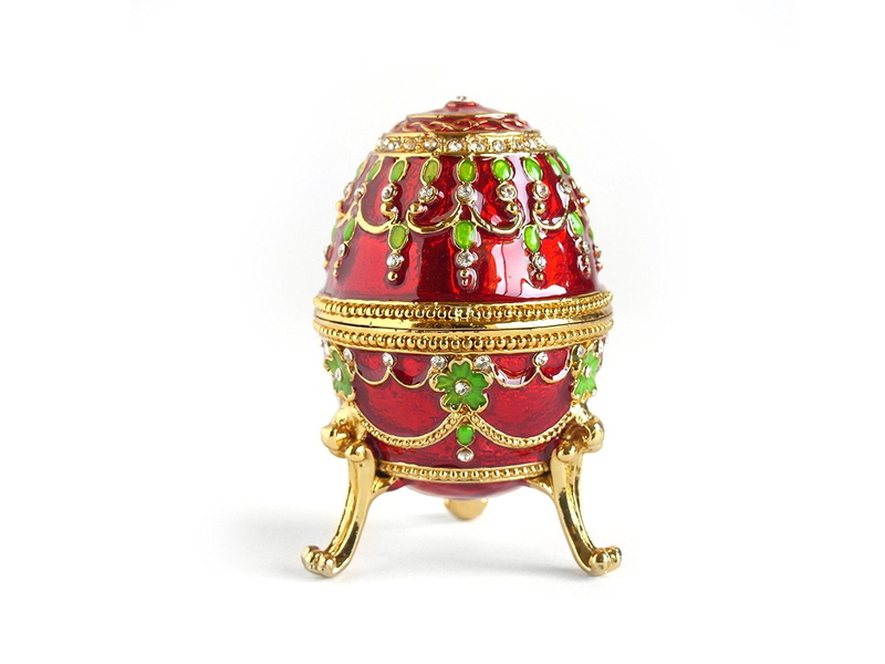 green, Happy Easter!, red, easter, card, egg, 1080P, white, faberge