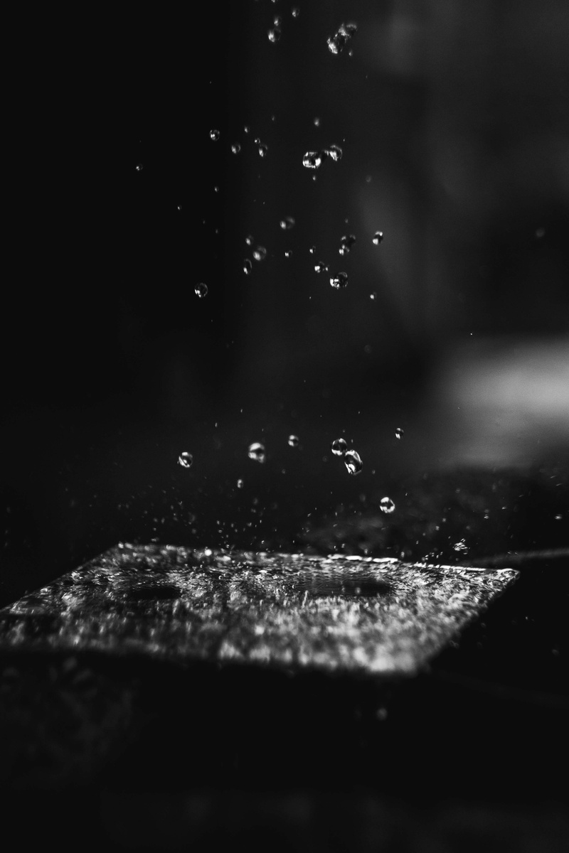 blancoynegro, agua, night, gotas, purity, close-up, 5K, dark, droops, winter, food and drink, nature, blackandwhite, studio shot, freshness, splashing
