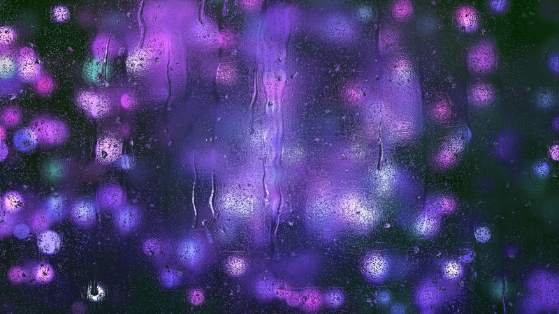 Purple lights, Rain drops, 4K, Blurred, 4K, Bokeh