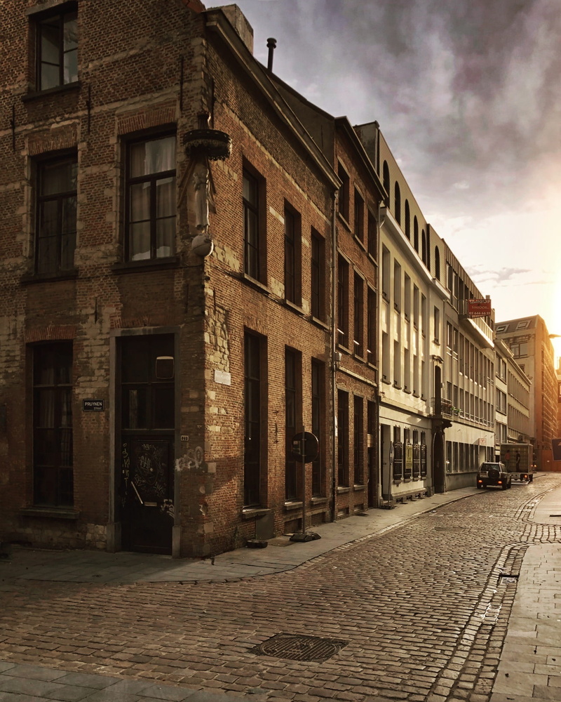 belgium, cobblestone, meir, direction, old, nature, road, house, antwerpen, day, residential district, built structure, sunrise, the way forward, building