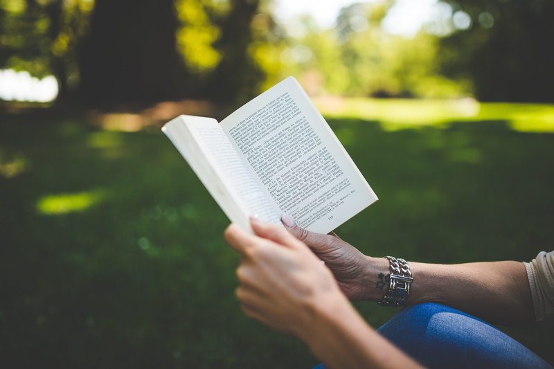flowers, leisure activity, publication, summer, education, outdoors, human limb, plant, reading, adult, man, blur, 5K, focus on foreground, book, spring