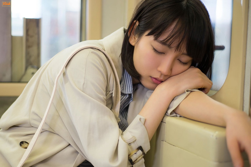 black hair, relaxation, s, hairstyle, females, one person, portrait, Riho Yoshioka, indoors, sitting, eyes closed, focus on foreground, girls, child, innocence