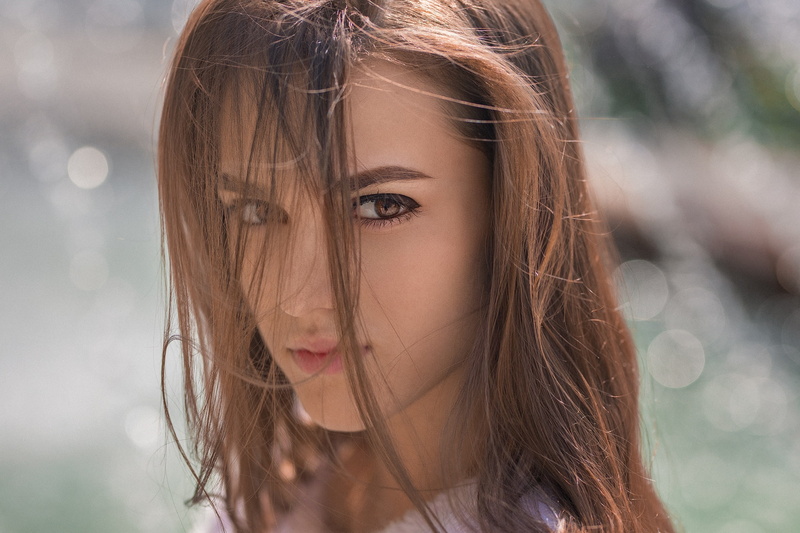 face, women, brunette, model, portrait, 1080P, Dmitry Shulgin