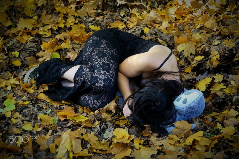 high angle view, lying down, full length, plant part, day, leisure activity, Sara Zecke, young adult, autumn, 500px, nature, lying on back, women outdoors