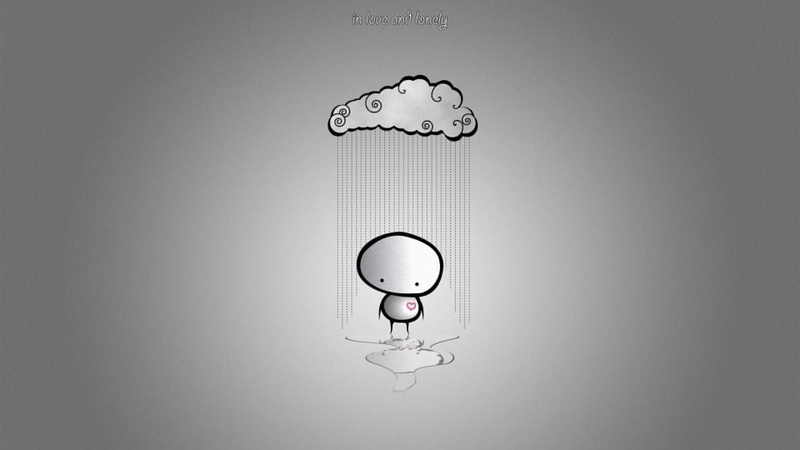Minimalism, cloud, lonely, clouds, broken heart, mood, humor, loneliness, rain, love, 2K