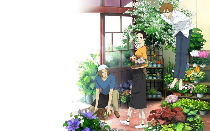 1080P, architecture, two people, Shimao Atsushi, plant, standing, outdoors, nature, flowering plant, Hazuki Ryousuke, leisure activity, potted plant, men