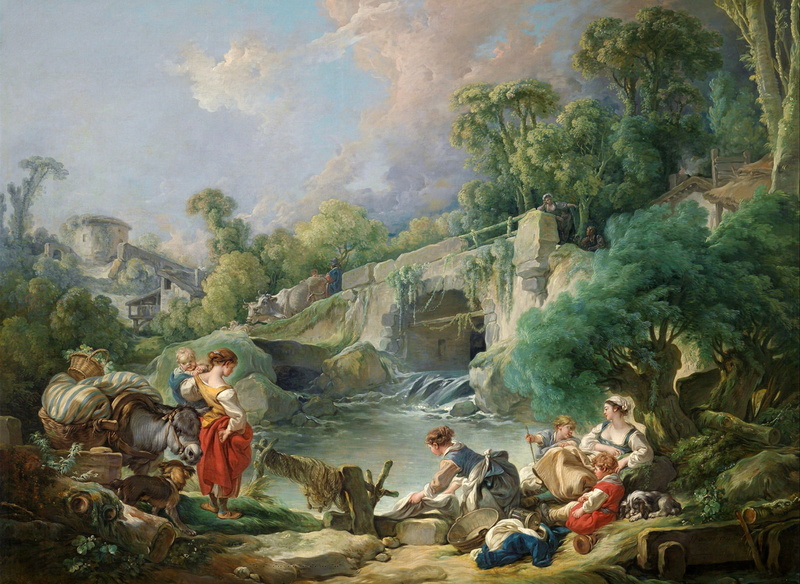 Laundress, picture, 1080P, Francois Boucher