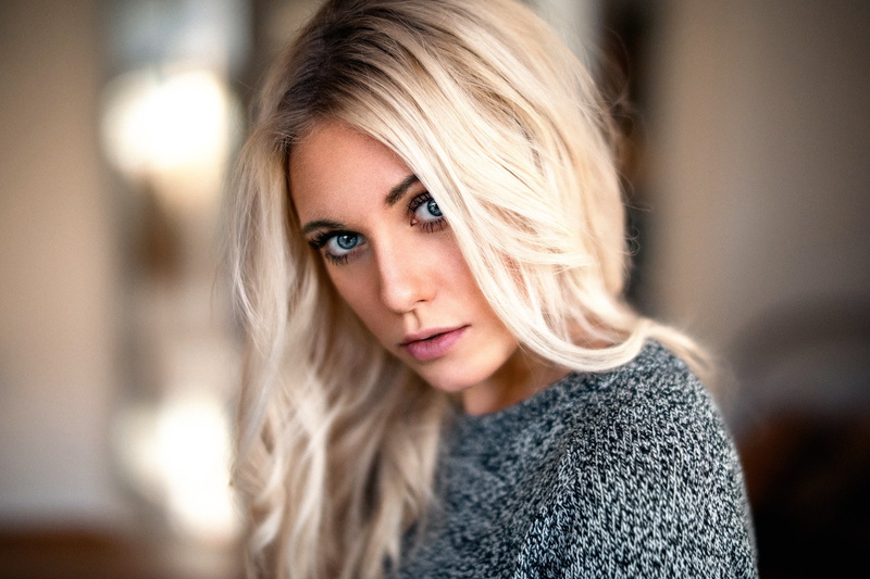 Sara Magdalena, 1080P, portrait, face, looking at viewer, Sara Magdalena Deichsel, women, model, blonde