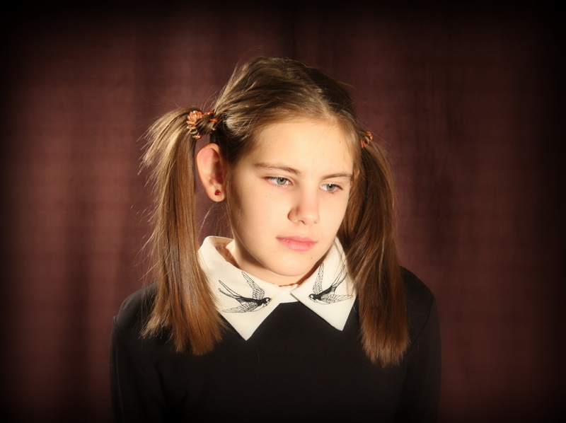 thoughtful, portrait, people, think, long hair, dress, women, baby, hair, contemplation, front view, females, pigtails, headshot, school, beautiful woman