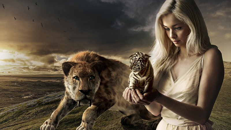 girl, mobile, tiger, blue, laptops, 2K, desktop, phones, hd