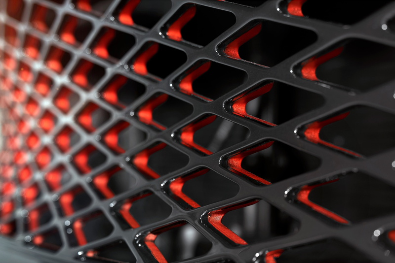 food and drink, shape, metal, large group of objects, repetition, illuminated, pattern, in a row, 4K, grate, geometric shape, nature, red, full frame