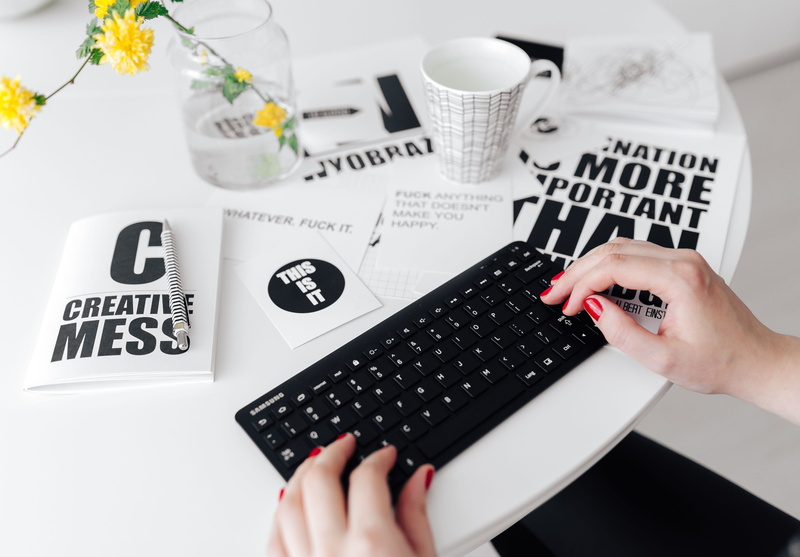home office, remote, wireless technology, scandi, adult, mug, office, technology, computer, typing, coffee - drink, coffee, coffee cup, 4K, workspace