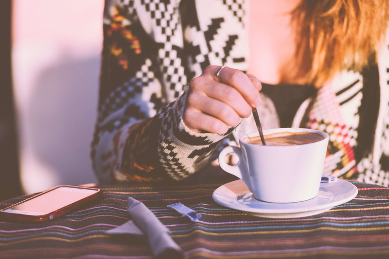 cafe, women, one person, coffee - drink, hairstyle, woman, spoon, drink, midsection, hot drink, caf, refreshment, crockery, coffee cup, cup, food and drink