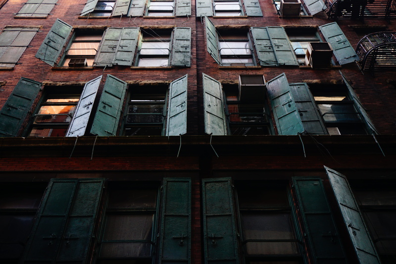 building, residential district, old, tall - high, city, open, tall, window, built structure, gray, outdoors, reflect, apartment, reflection, concrete, wood - material