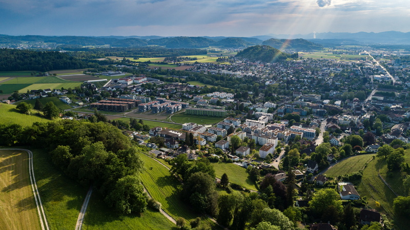 nature, quadrocopter, phantom4pro, plant, lenzburg, building exterior, scenics - nature, green, trees, high angle view, aargau, day, tree, architecture
