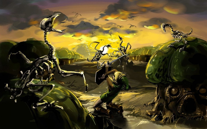 dinosaur, bird, Zelda, 720P, Link, The Legend of Zelda: A Link to the Past, skeleton