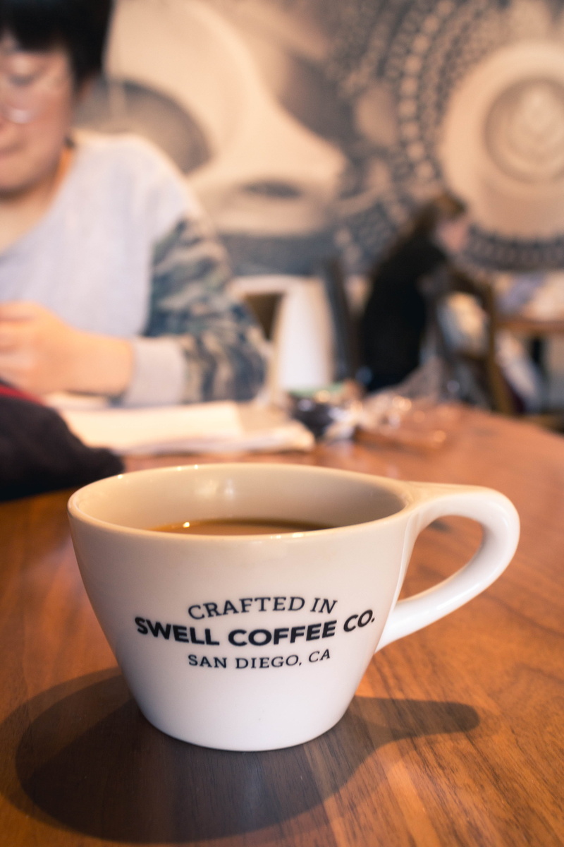 sitting, western script, coffee - drink, freshness, close-up, finals, coffee cup, del mar, san diego, uc san diego, study, cup, swell coffee co. del mar