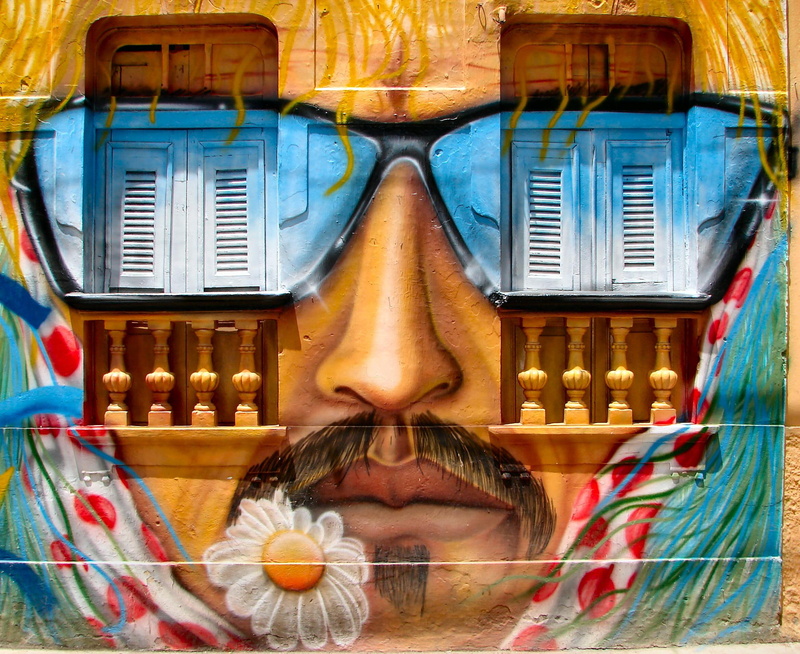 photography, 1080P, 3d and abstract, flower, white, artistic, glasses, abstract, male, black, sunglasses, painted, house, brown, wearing, teal, red, face