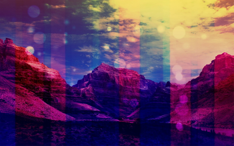 purple, multi Colored, landscape, beauty In Nature, 2K, rock - Object, canyon, mountain, reflections, digital composite, no People, cloud - Sky, abstract
