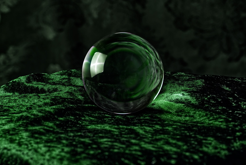 focus on foreground, selective focus, ball, close-up, transparent, freshness, crystal ball-photography, green, glass, table, container, glass - material