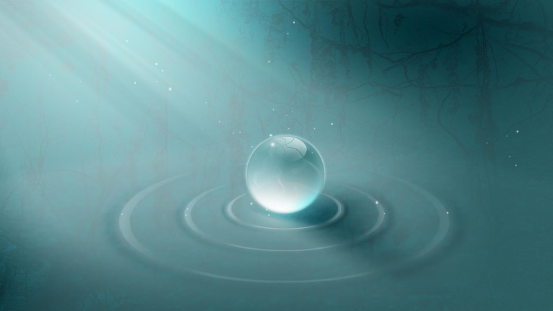 water, 1080P, ball, digital art, illustration, 1920x1080, ripple, crystal