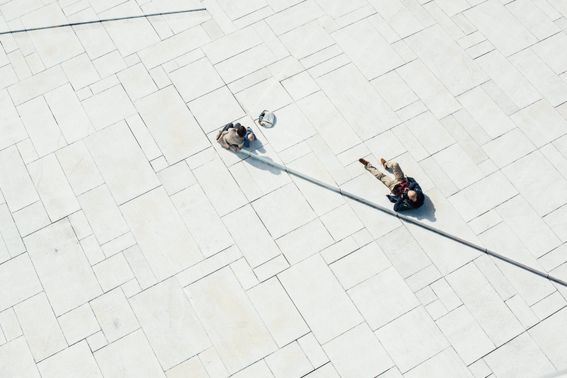 high Angle View, jacket, women, manual Worker, working, gray, lifestyles, planning, tiled Floor, adults only, people, day, two people, occupation, real people