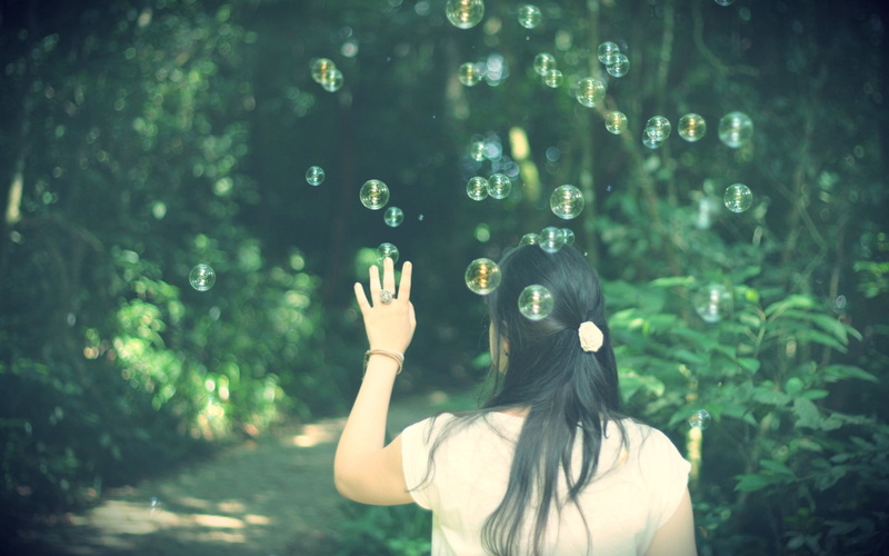 long Hair, park - Man Made Space, people, land, focus on foreground, cheerful, brown Hair, blowing, caucasian Ethnicity, s, green Color, women, springtime