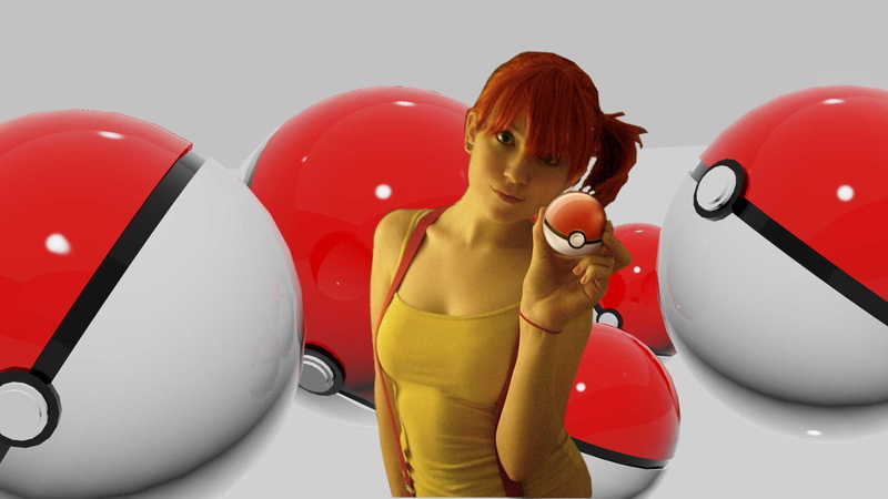 cosplay, women, poke, pokemon, misty, hd, 1080P, balls, art, anime