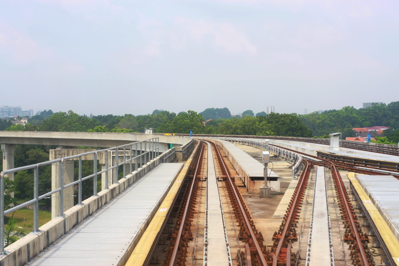 ways, nature, malaysia, ara damansara, mrt, railing, ara, railroad track, day, junction, no people, afternoon, built structure, kl, high angle view, work
