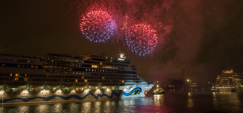cruise, port, firework display, passenger ship, night, travel destinations, fireworks, firework - man made object, illuminated, architecture, new years eve