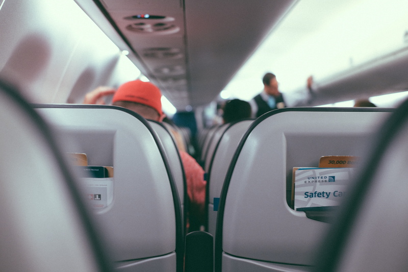unrecognizable person, airport, passengers, leaving, mode of transportation, inside, adult, motion, 4K, seat, airline, incidental people, waiting, airplane