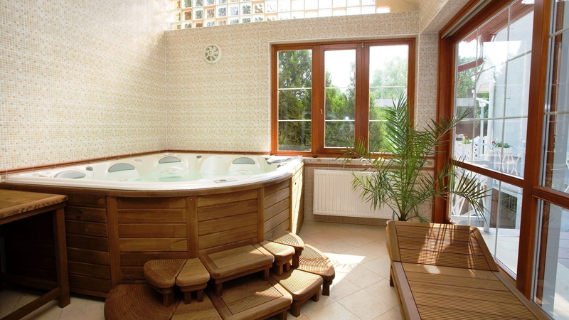 window, indoors, no people, built structure, table, wood - material, wealth, tile, 1080P, seat, tub, domestic room, home, jacuzzi, design, flooring, day
