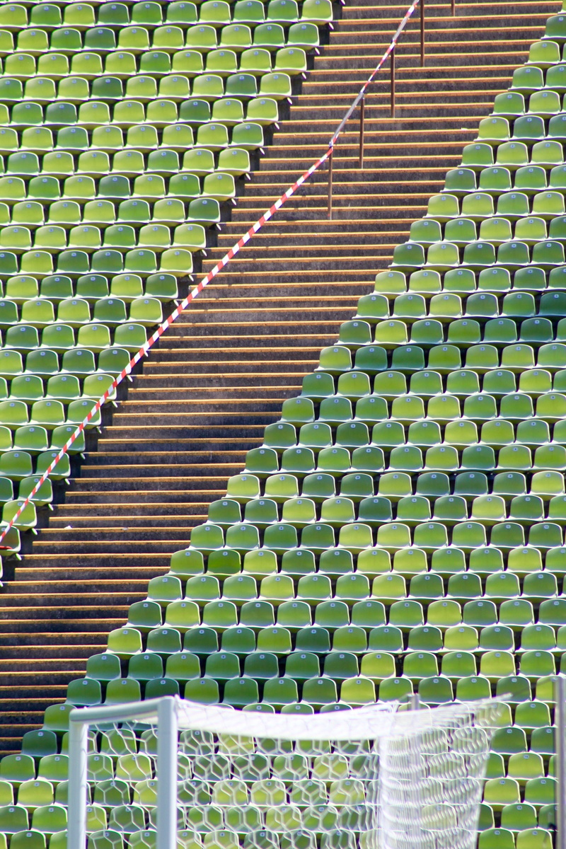 staircase, pattern, munich, goal, day, empty, no people, sit, built structure, olympic station, building exterior, 5K, large group of objects, in a row